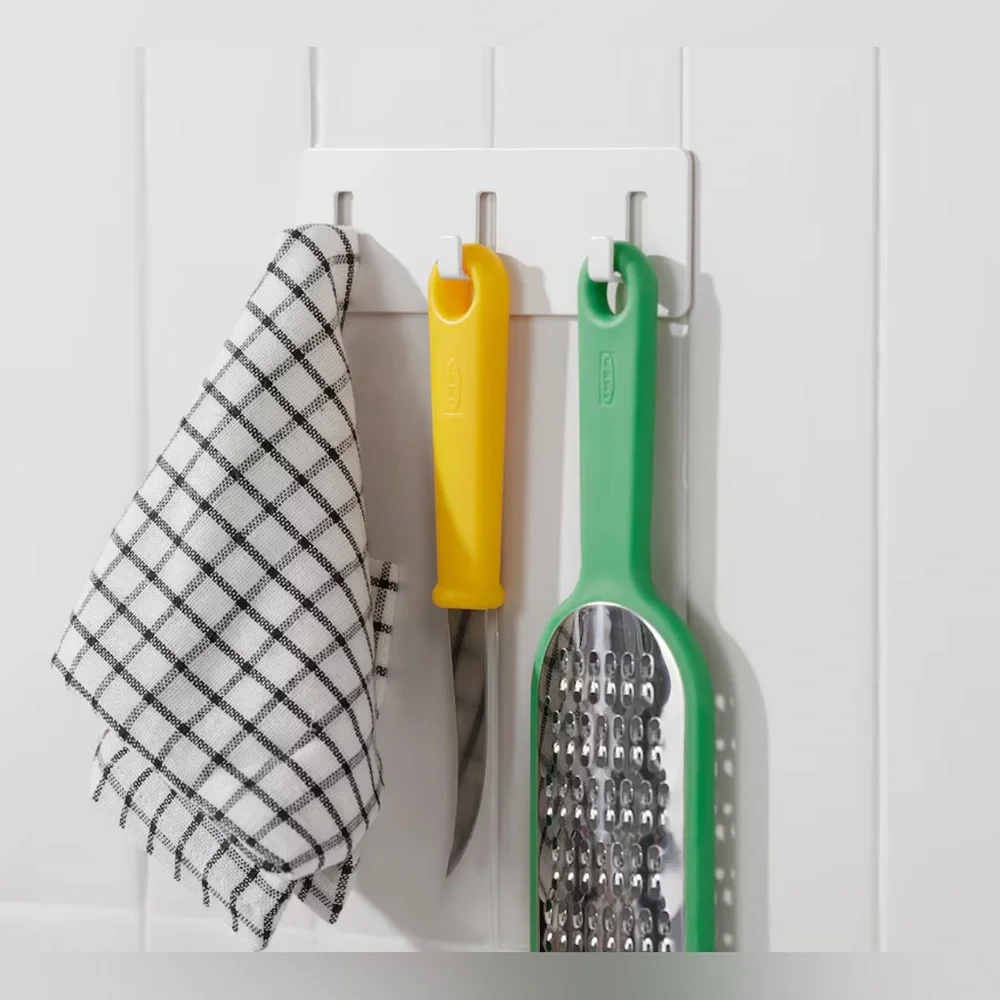 IKEA GALTBOX Wall Rack with 3 hooks, self-adhesive/white